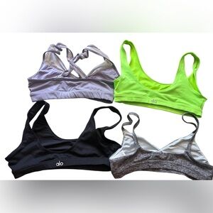Lot of 4 ALO YOGA Sports Bras size  S Strappy Gym  Workout Yoga Pilates EUC